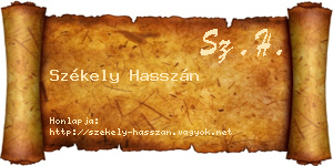 Székely Hasszán névjegykártya